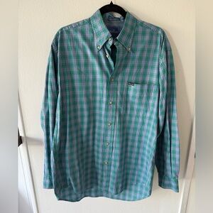 Faconnable Blue and Green Checkered Shirt